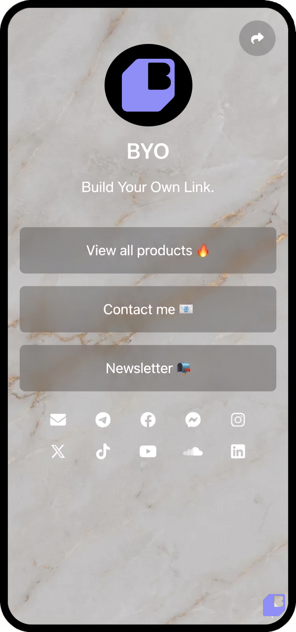 Screenshot of biolink page examples